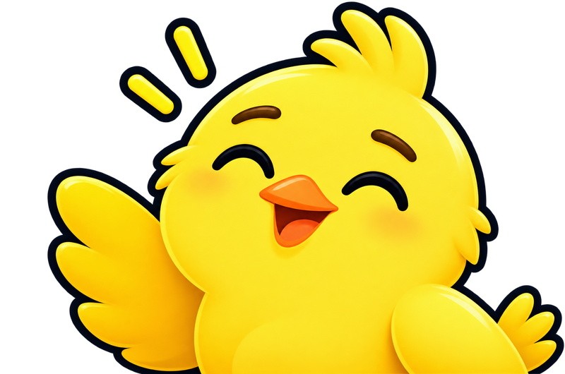 A happy yellow bird waving